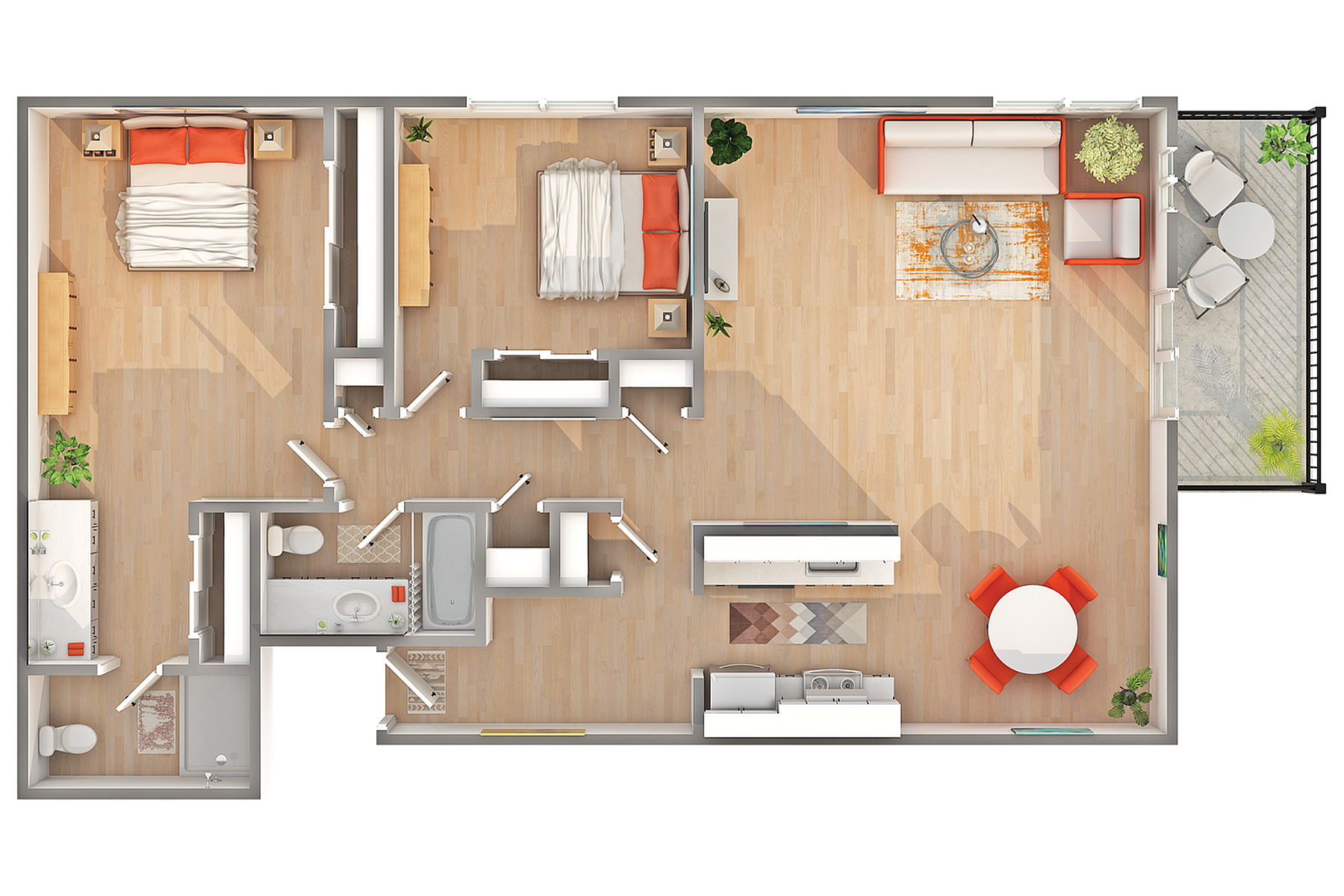 B3 | 2-Bedroom Floorplan
