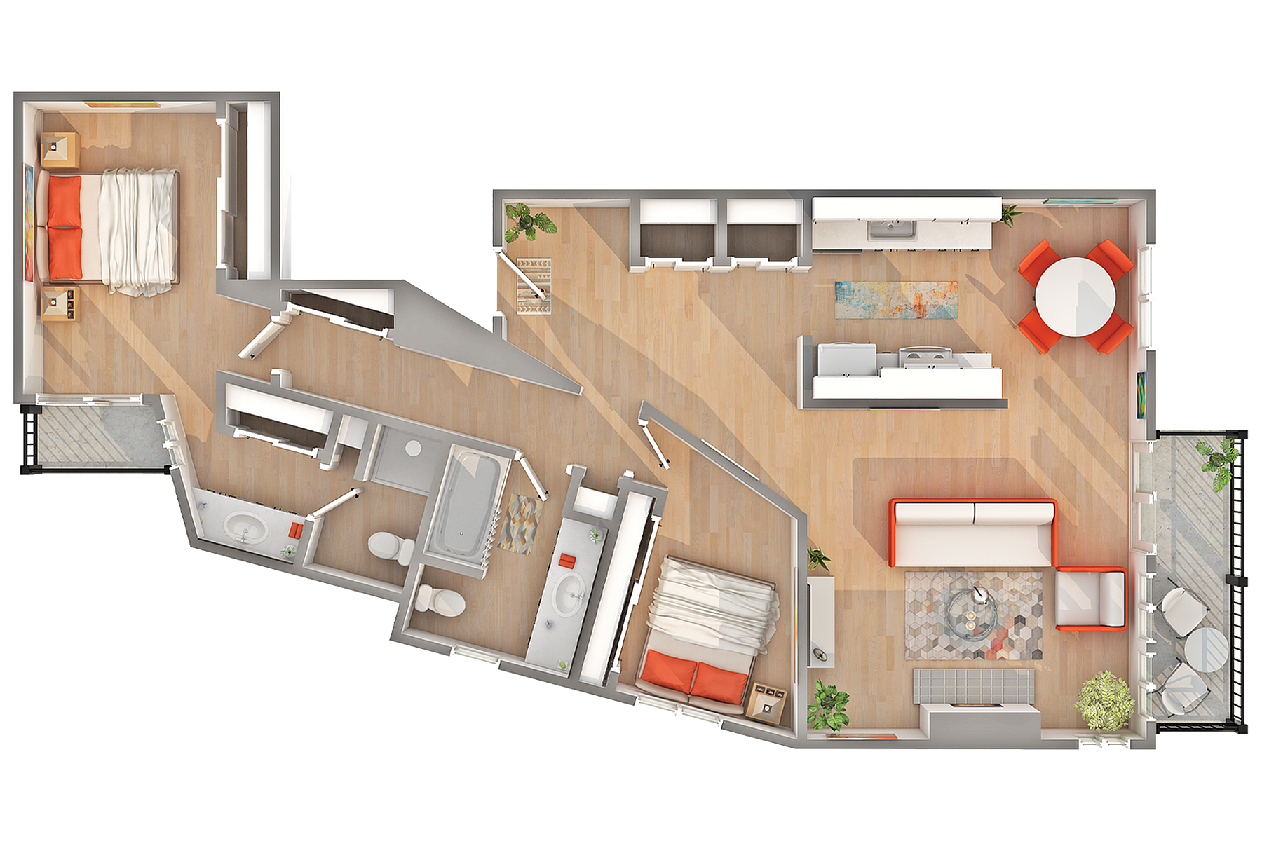 B5 | 2-Bedroom Floorplan