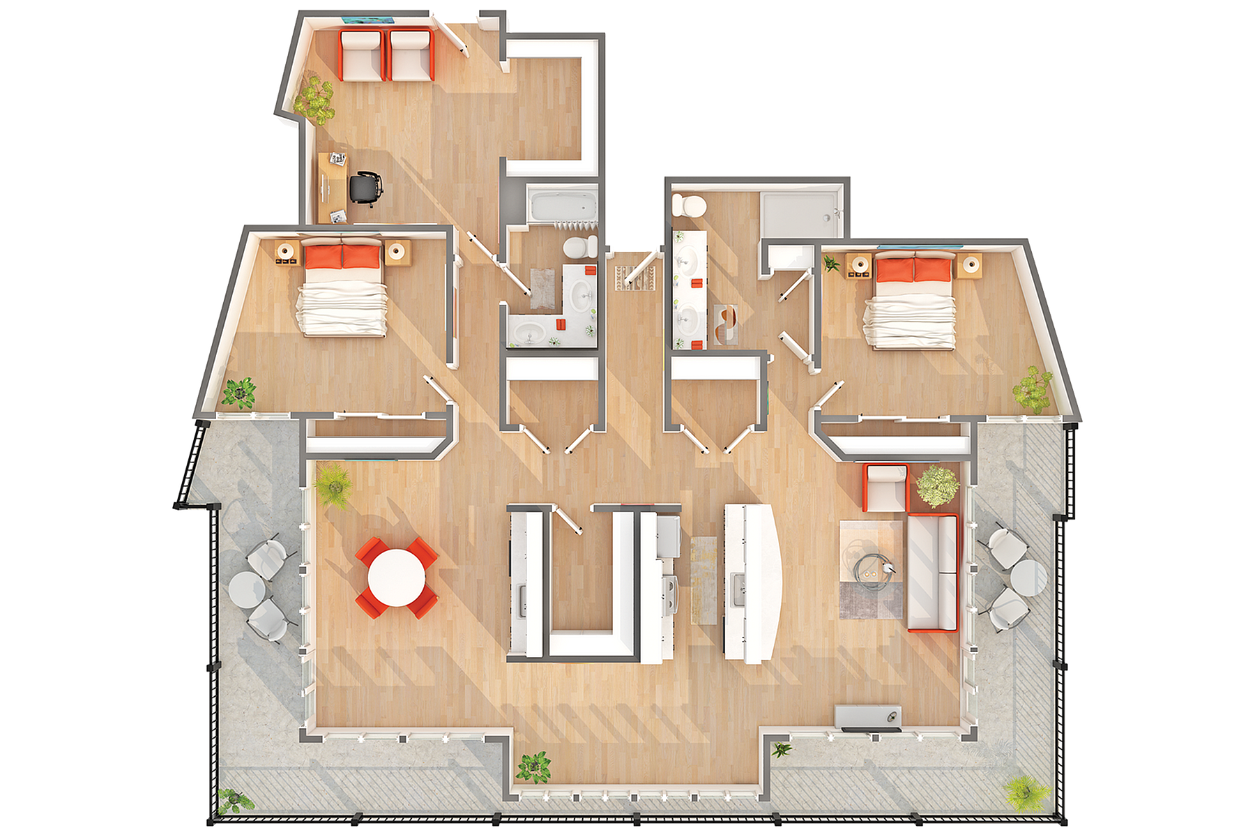 PH2 | 2-Bedroom Floorplan