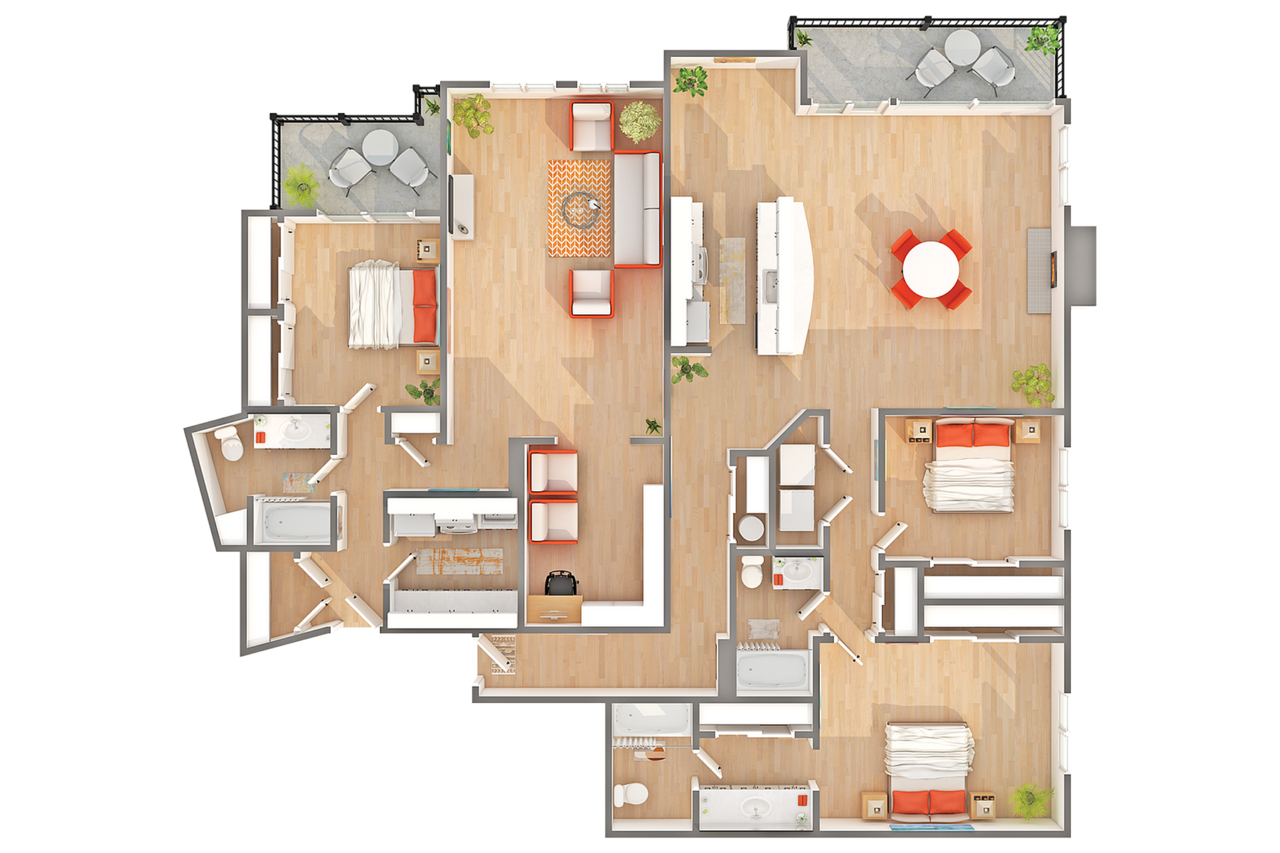 PH3 | 3-Bedroom Floorplan