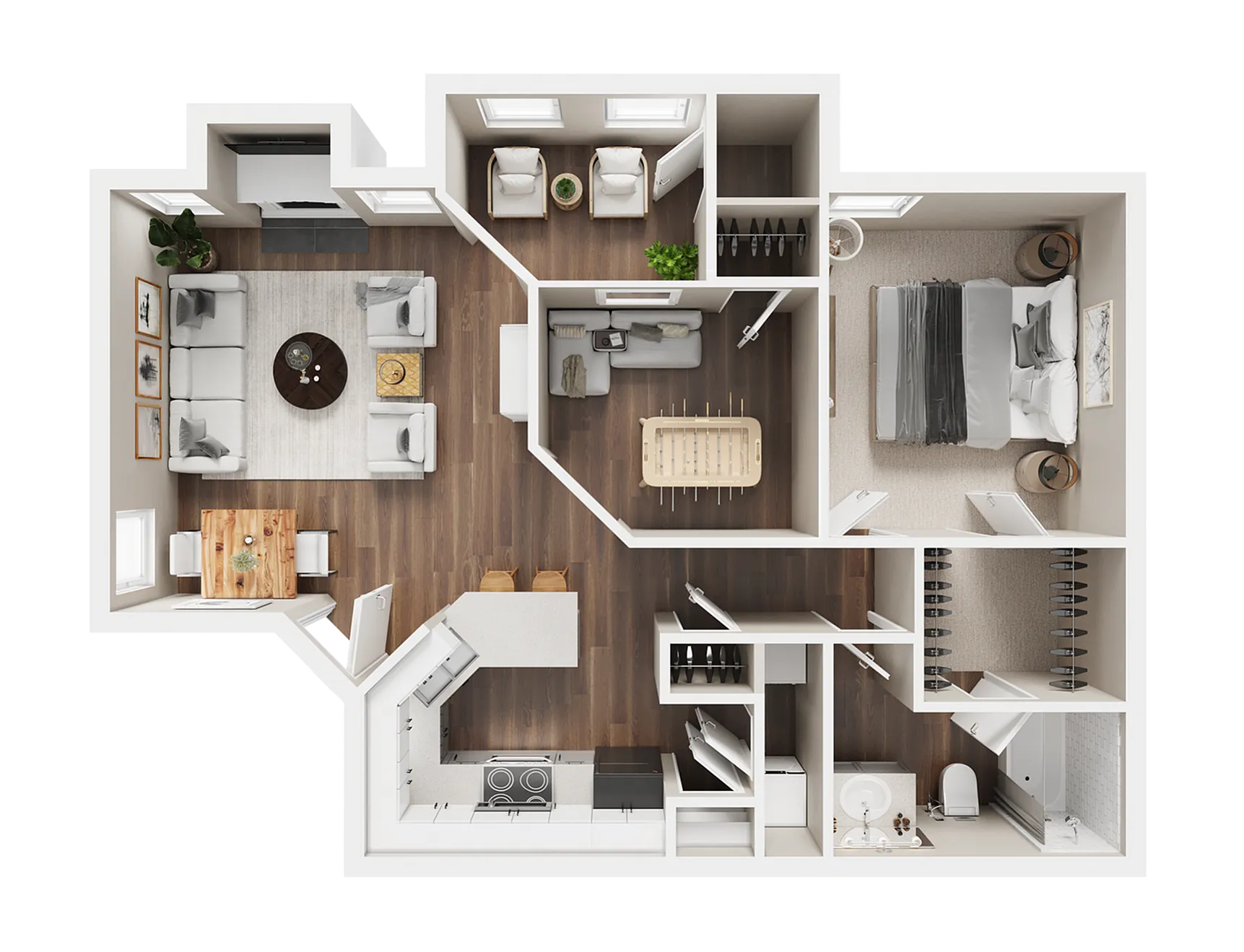1 BR x 1 BA with Washer/Dryer C