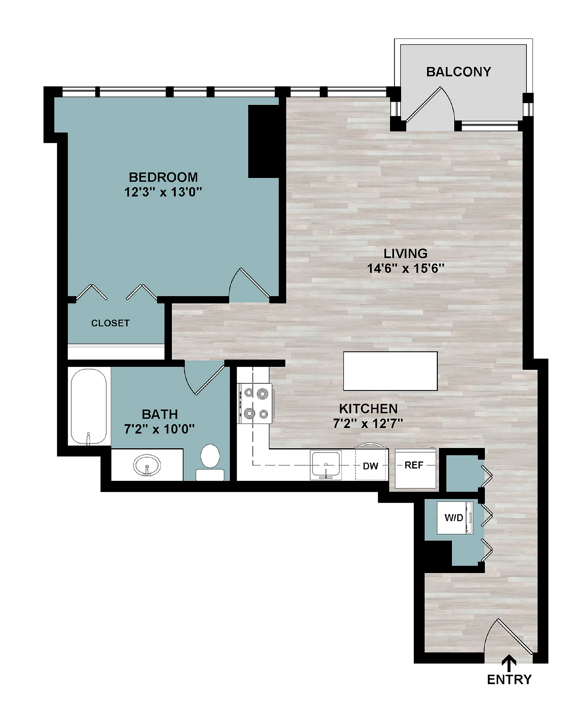 A3 | 1-Bedroom Floorplan