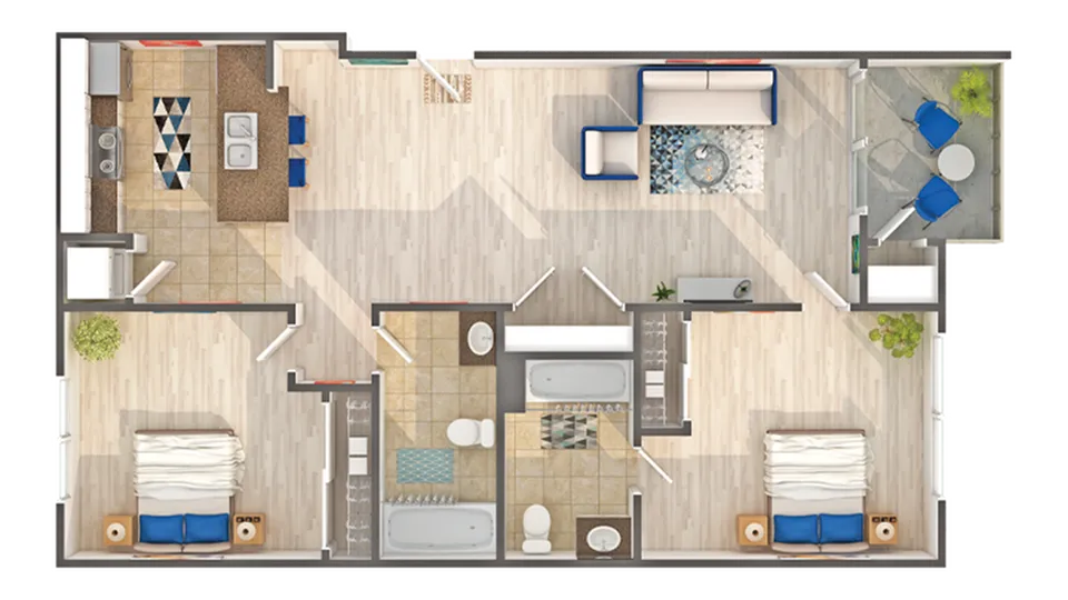 B1 | 2-Bedroom Floorplan