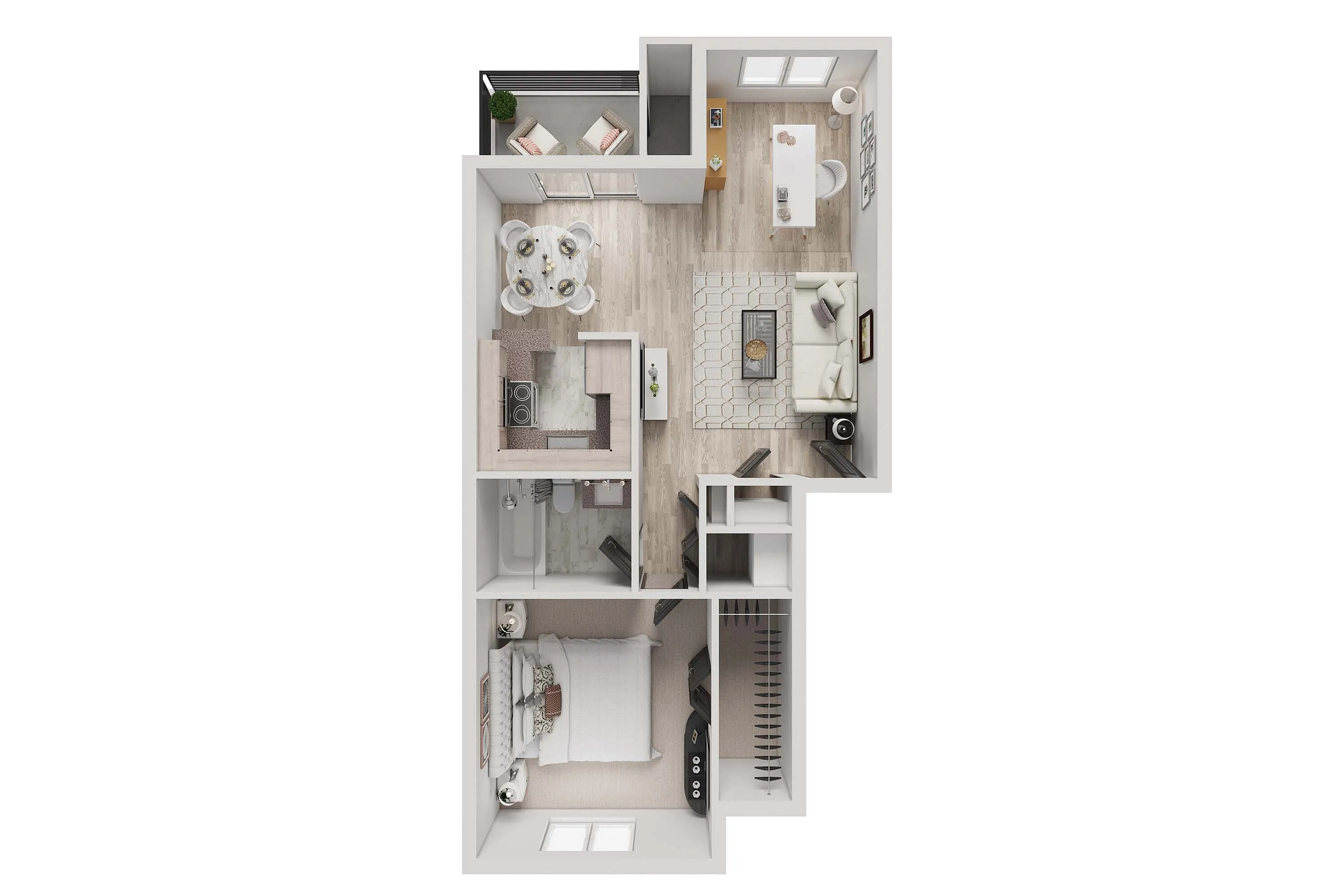 1x1 | 1-Bedroom Floorplan