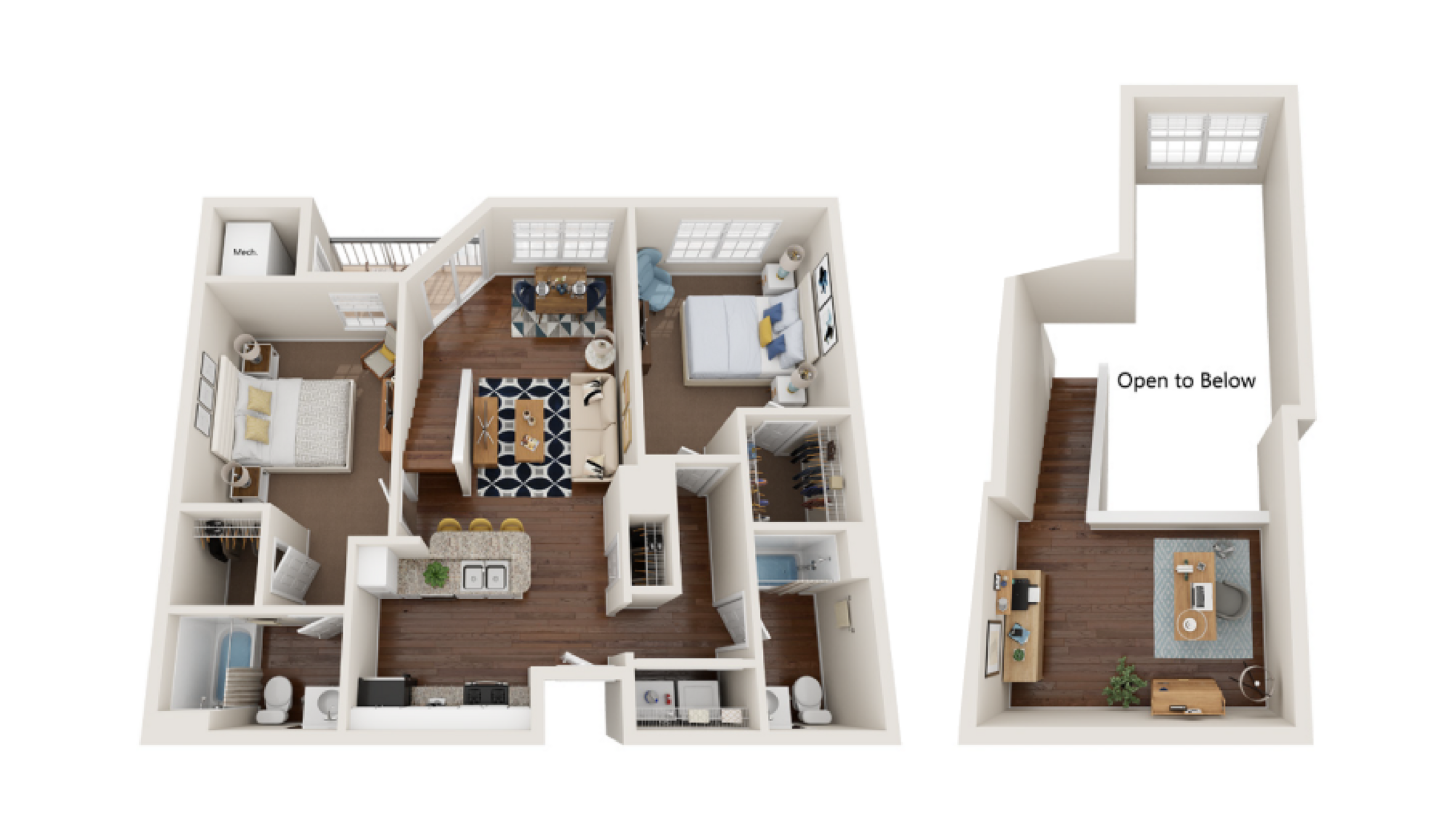 Chelsea Loft | 2-Bedroom Floorplan