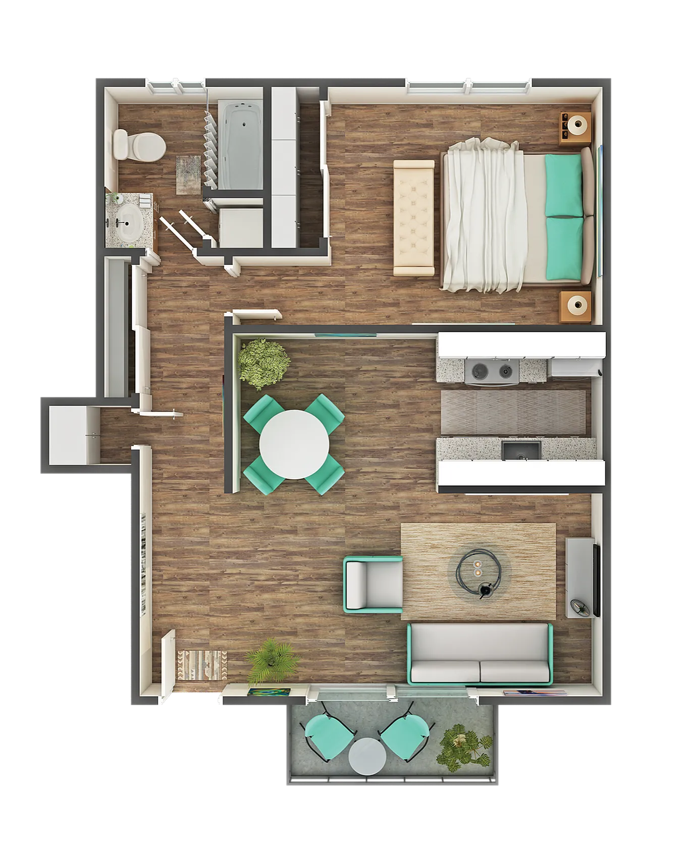 Omega 1x1 floor plan