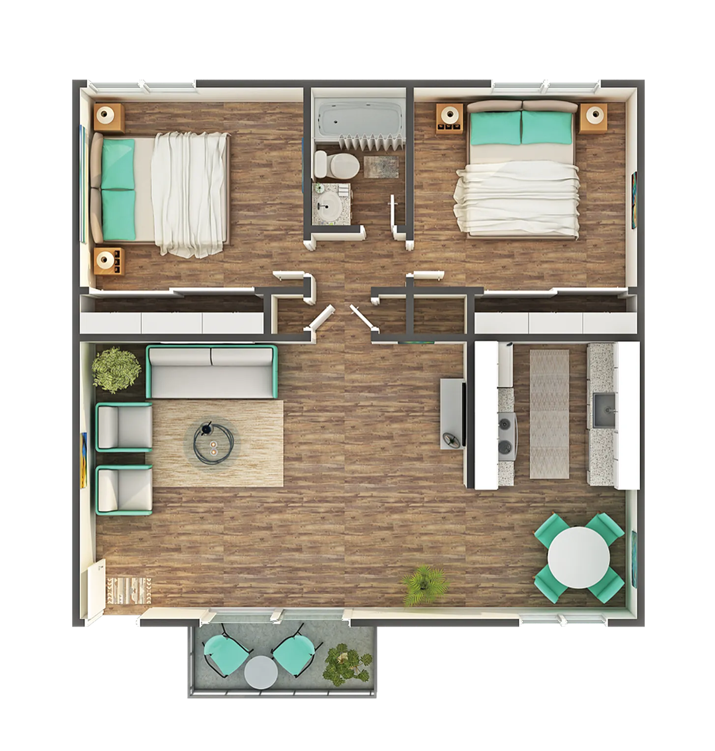 Beta 2x1 floor plan