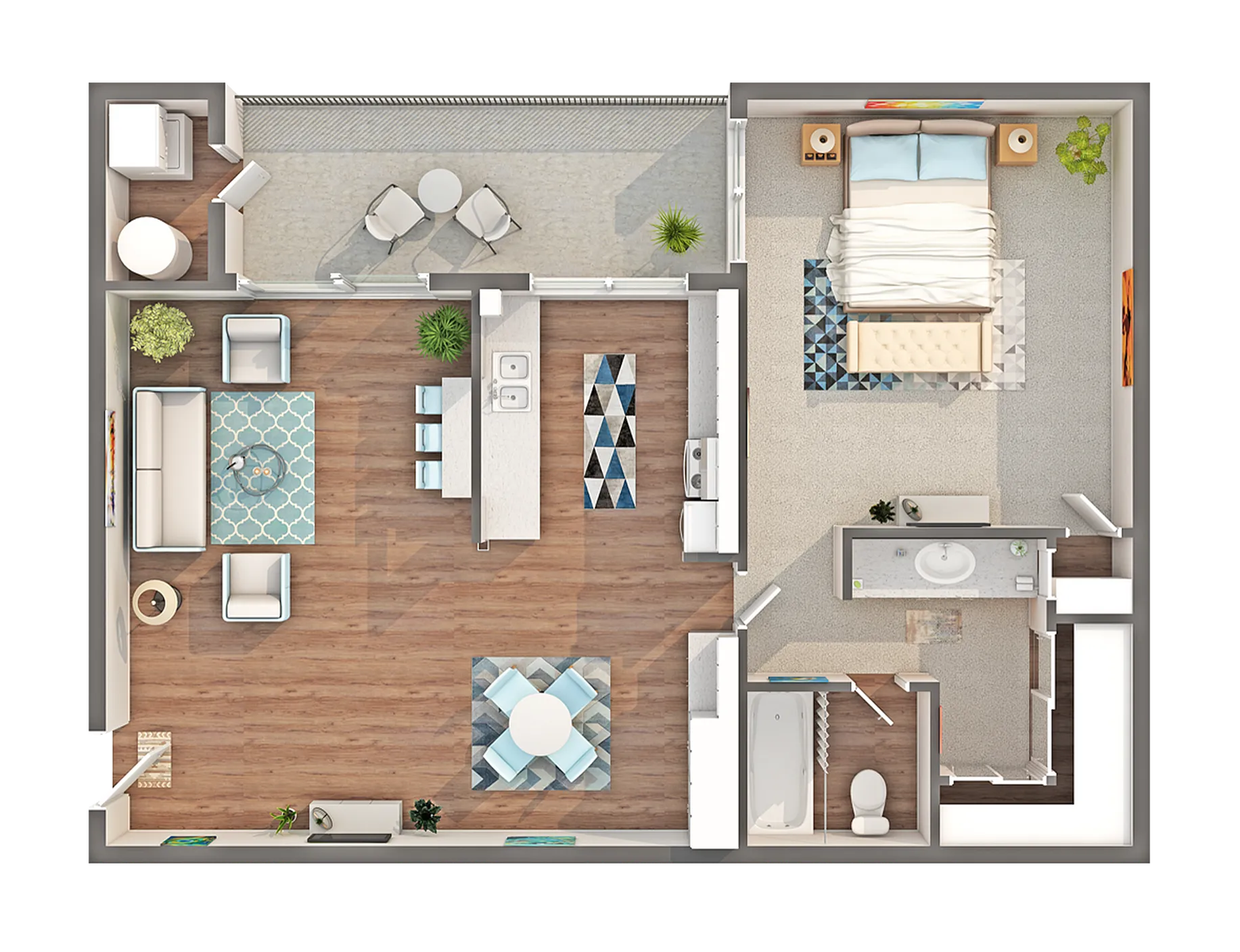 Cedar | 1-Bedroom Floorplan