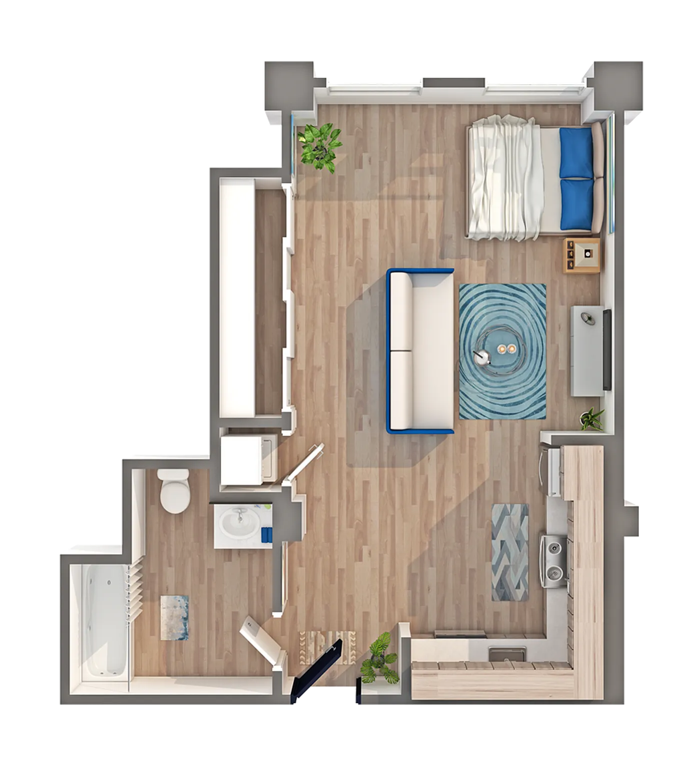 Studio - B Floorplan