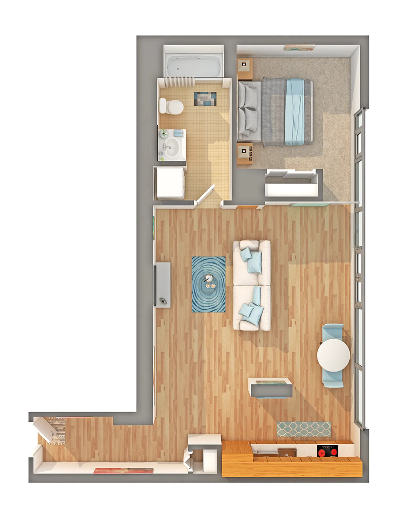 1x1 - F Floorplan