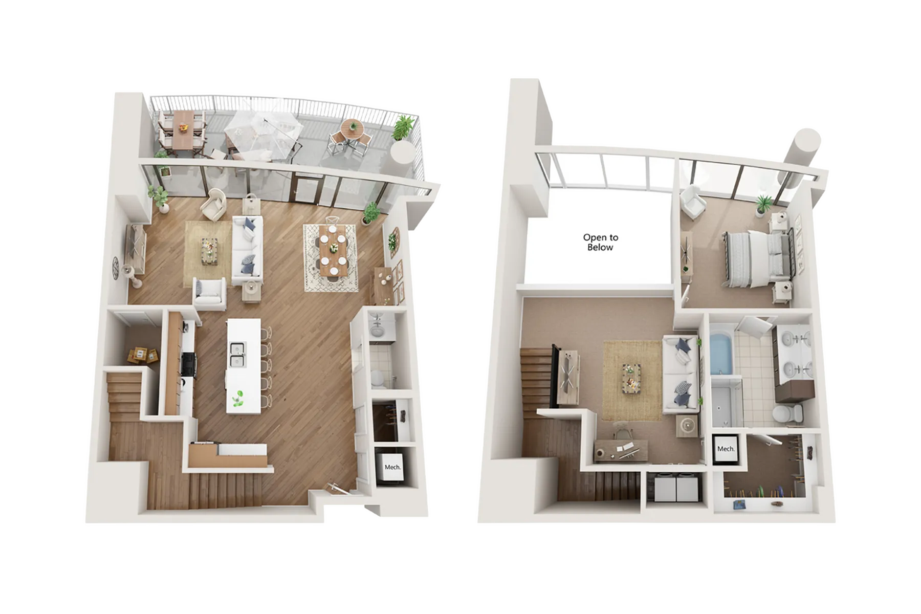 Arrive Upper Kirby_1BR 1BA Garden Loft C 1780sf