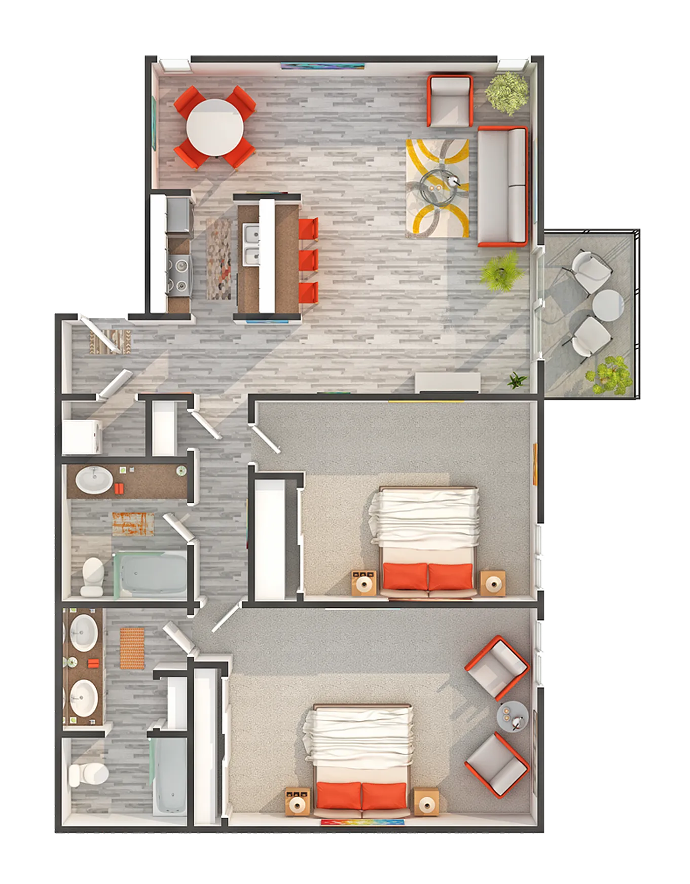 Daisy | 2-Bedroom Floorplan