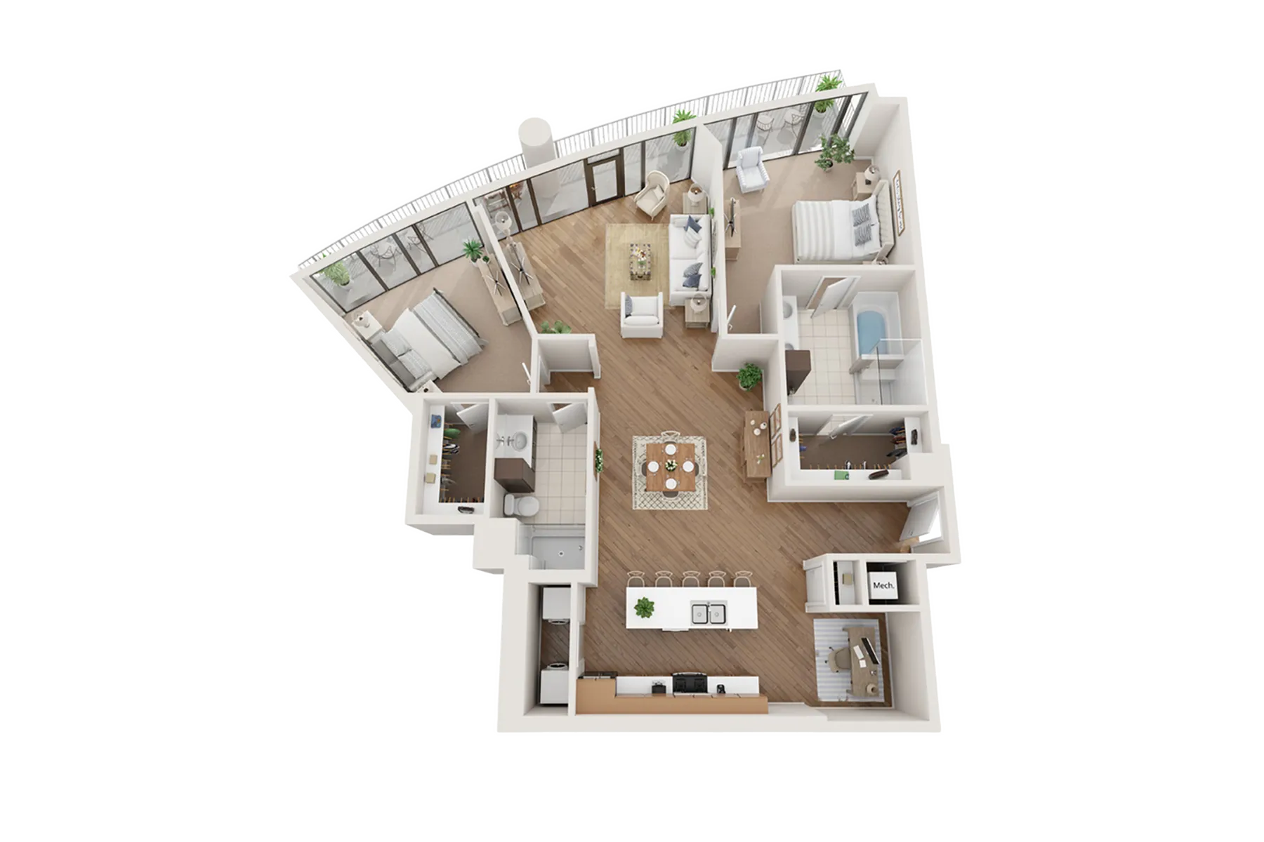 Arrive Upper Kirby_2BR 2BA Flat B 1730sf