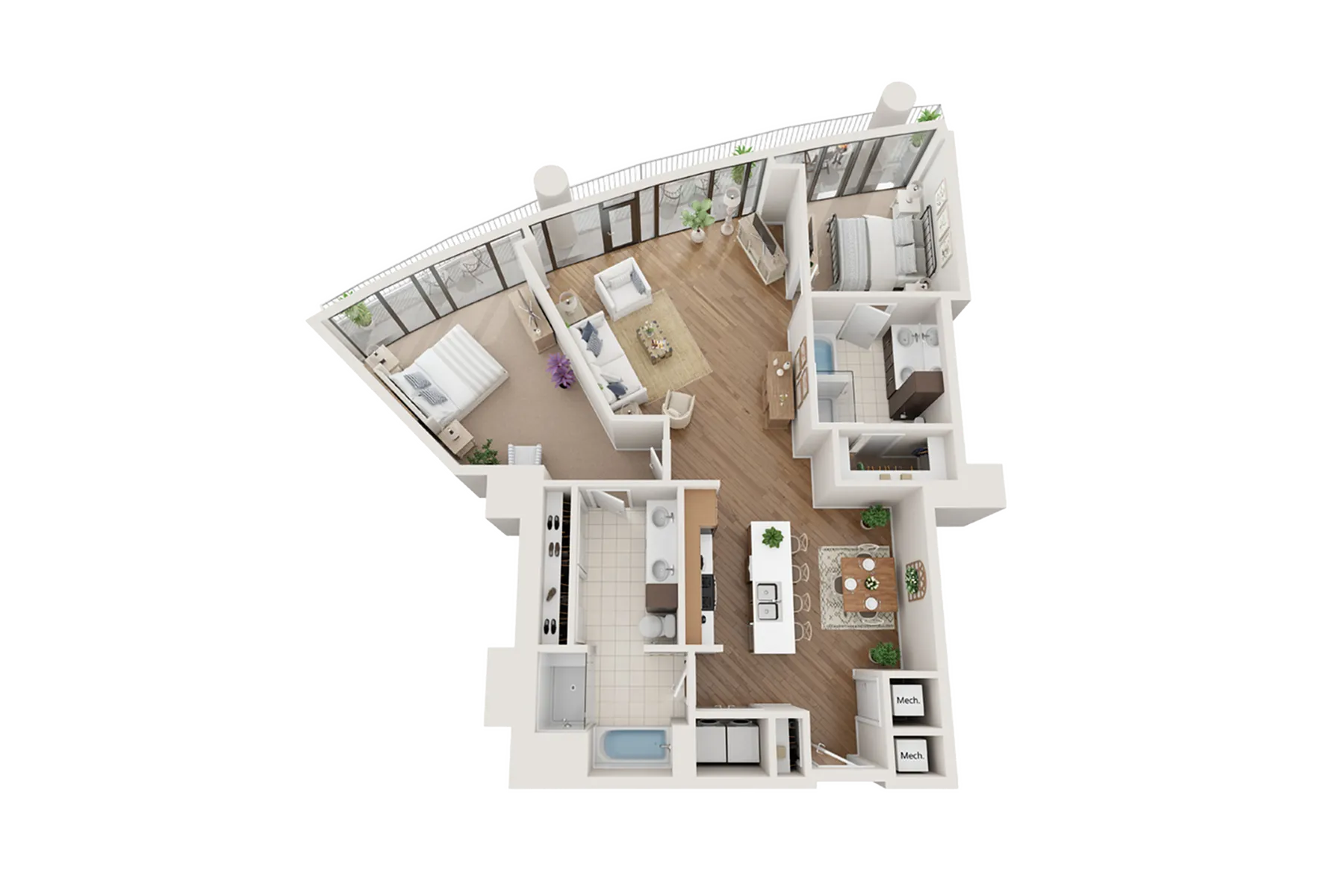 Arrive Upper Kirby_2BR 2BA Flat D 1795sf