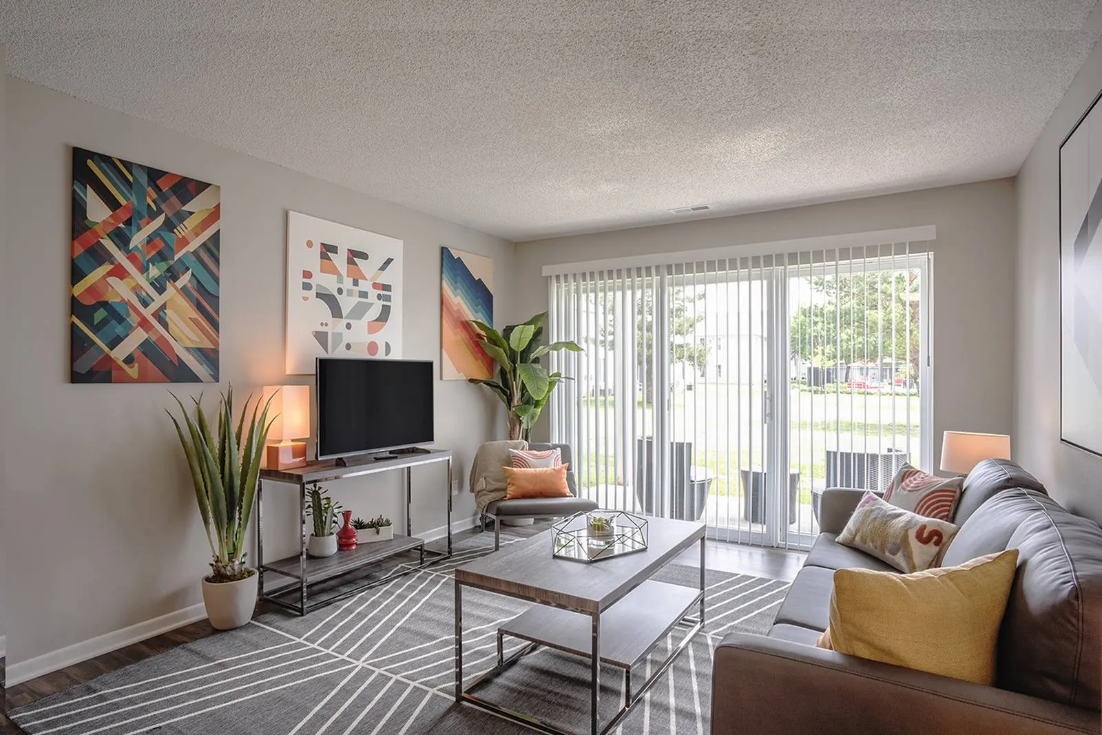 living room with patio