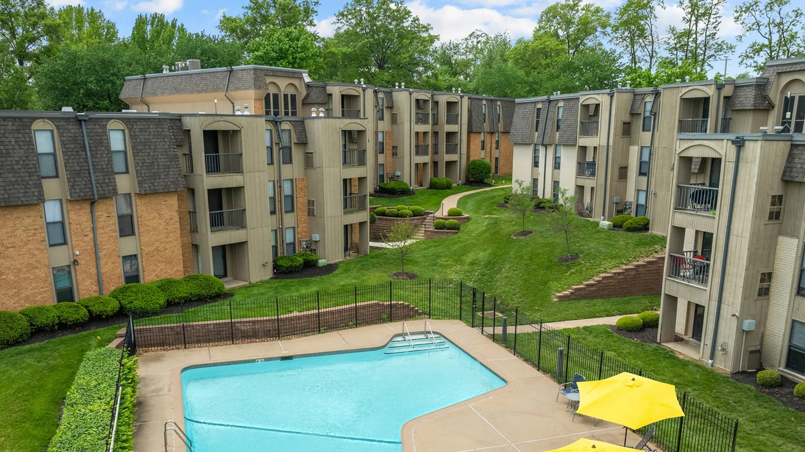chesterfield place aerial exterior pool