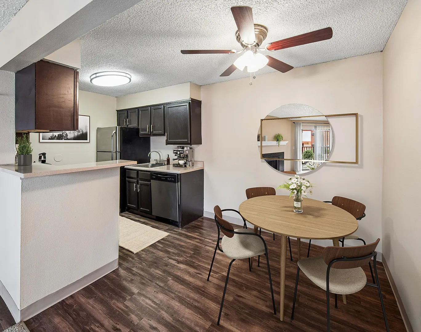 renew cherry creek apartments dining room kitchen