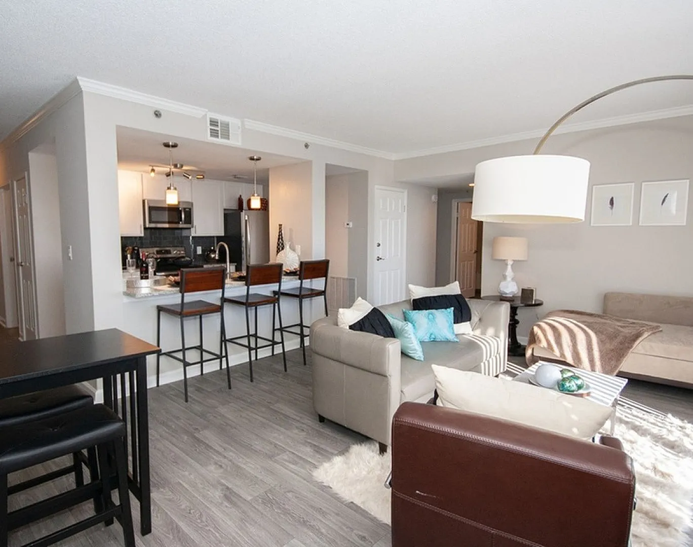 renew perimeter view renovated apartment living room kitchen