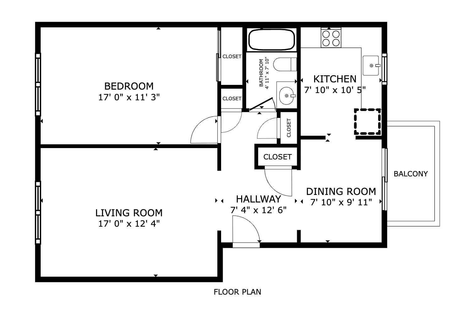 Floor Plan 1 Bedroom