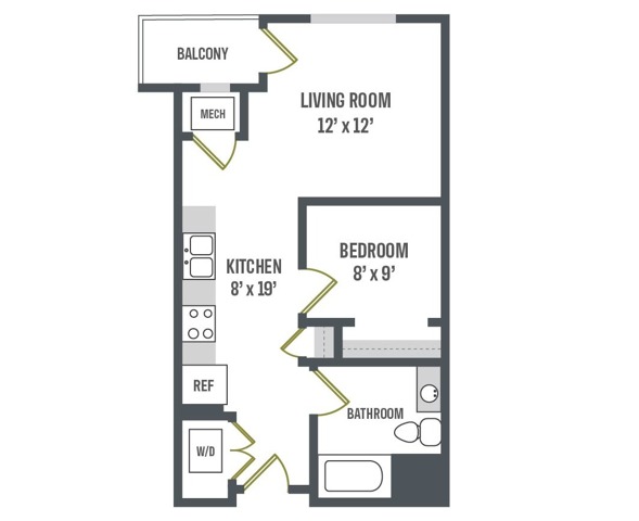 Floor Plan A1 | Elan | Apartments in Fitchburg, WI
