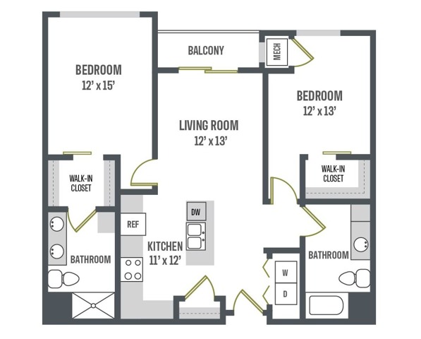 Floor Plan D1 | Elan | Apartments in Fitchburg, WI