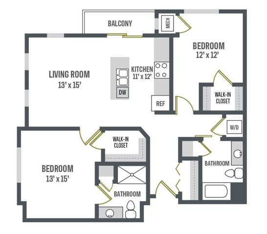 Floor Plan D2 | Elan | Apartments in Fitchburg, WI