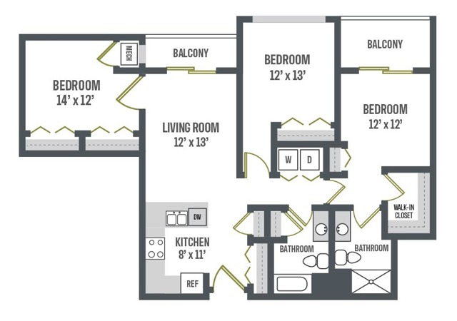 Floor Plan E2 | Elan | Apartments in Fitchburg, WI