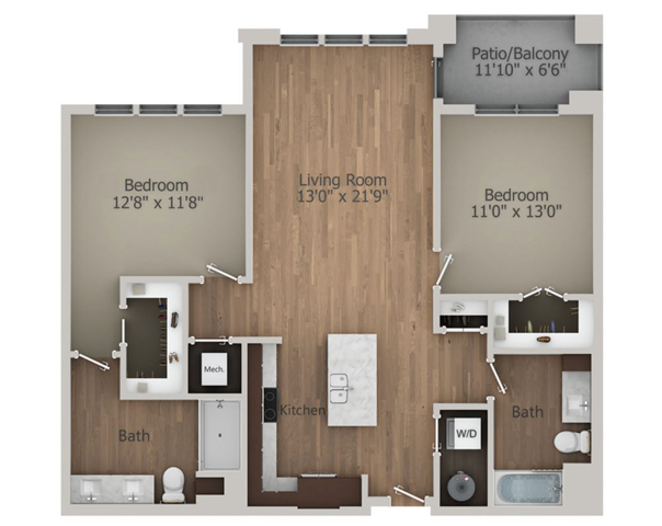 Floor Plan 2A | Arrabelle Apartments | Apartments in Cedarburg, WI