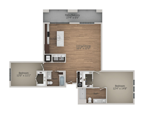 Floor Plan 2E | Arrabelle Apartments | Apartments in Cedarburg, WI