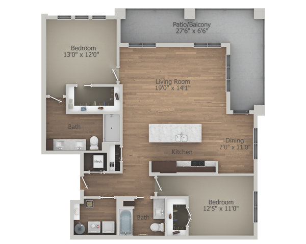 Floor Plan 2F | Arrabelle Apartments | Apartments in Cedarburg, WI