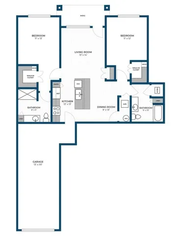 Floor Plan 2B | Seasons at River View | Apartments in Pleasant Prairie, WI