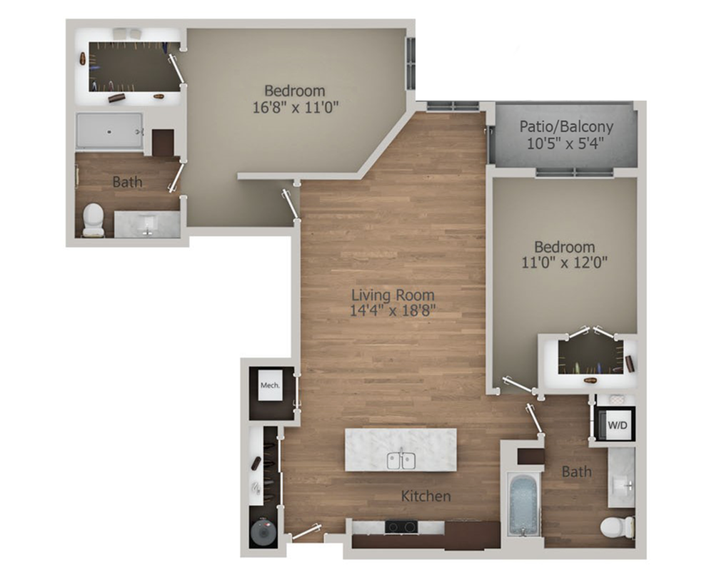 Floor Plan 2B | Arrabelle Apartments | Apartments in Cedarburg, WI