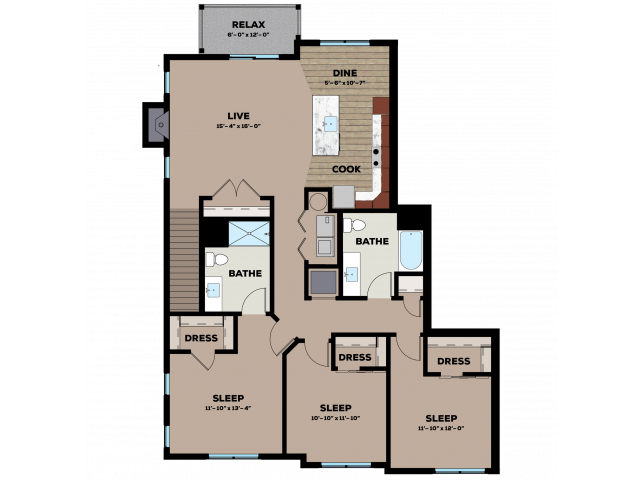 Floor Plan F | High Bluff Townhomes | Apartments in Grafton, WI