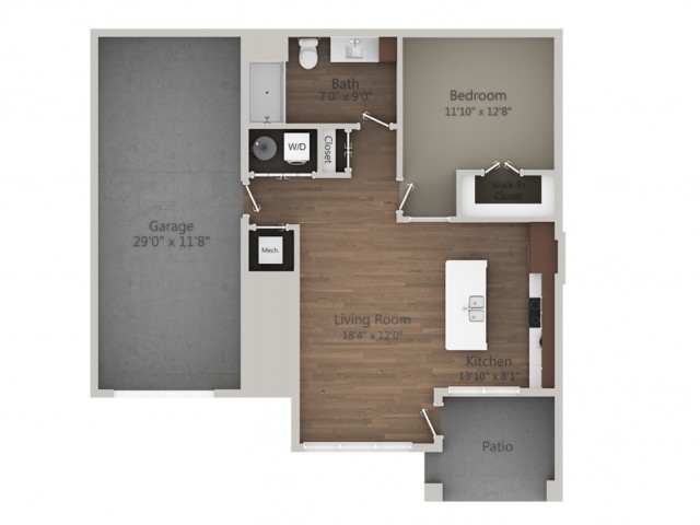Floor Plan 1C | Seasons at Orchard Hills | Apartments in Oak Creek, WI