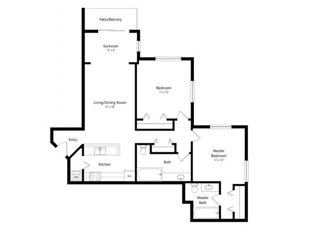 Floor Plan E | Riverwood Apartments | Apartments in Kenosha, WI