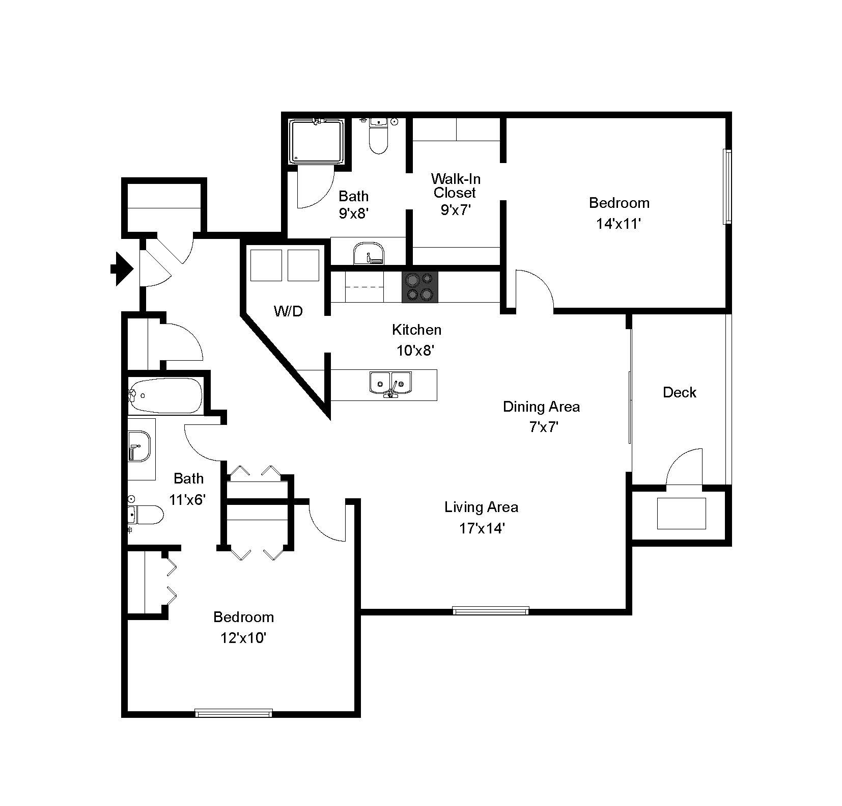 Churchill Downs II | 2 Bed Apartment | Saddle Brook Apartments