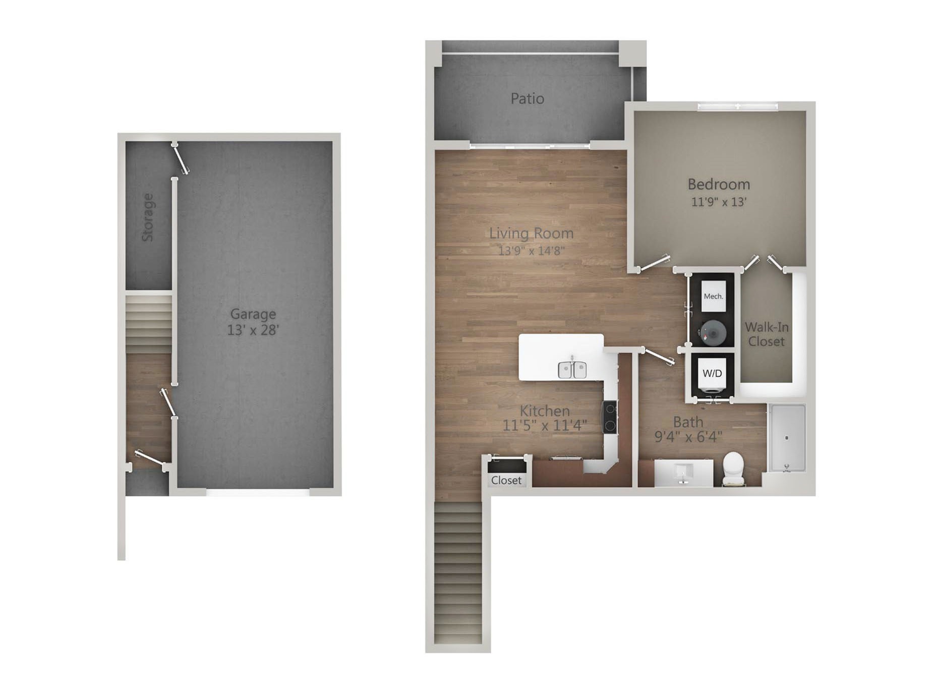 Floor Plan 1B | Drexel Ridge Apartments | Apartments in Oak Creek, WI