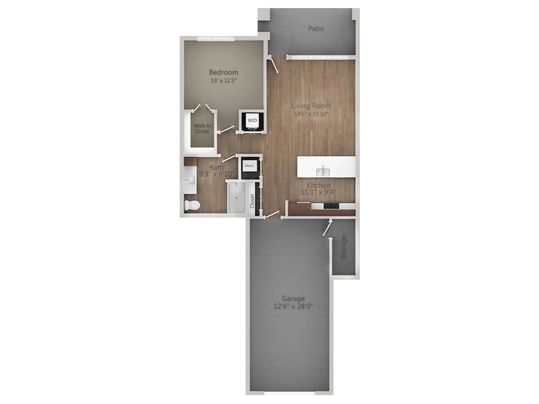 Floor Plan 1A | Drexel Ridge Apartments | Apartments in Oak Creek, WI