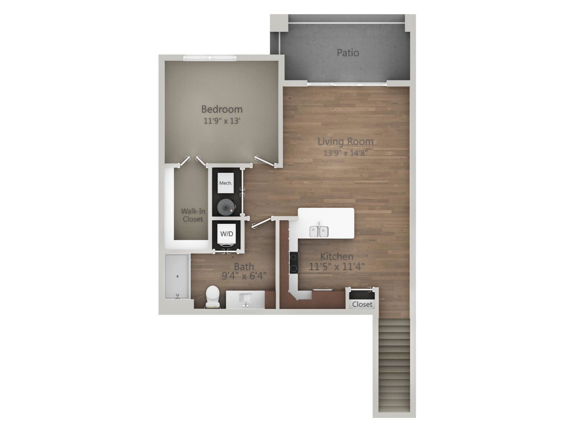 Floor Plan 1.1B | Drexel Ridge Apartments | Apartments in Oak Creek, WI