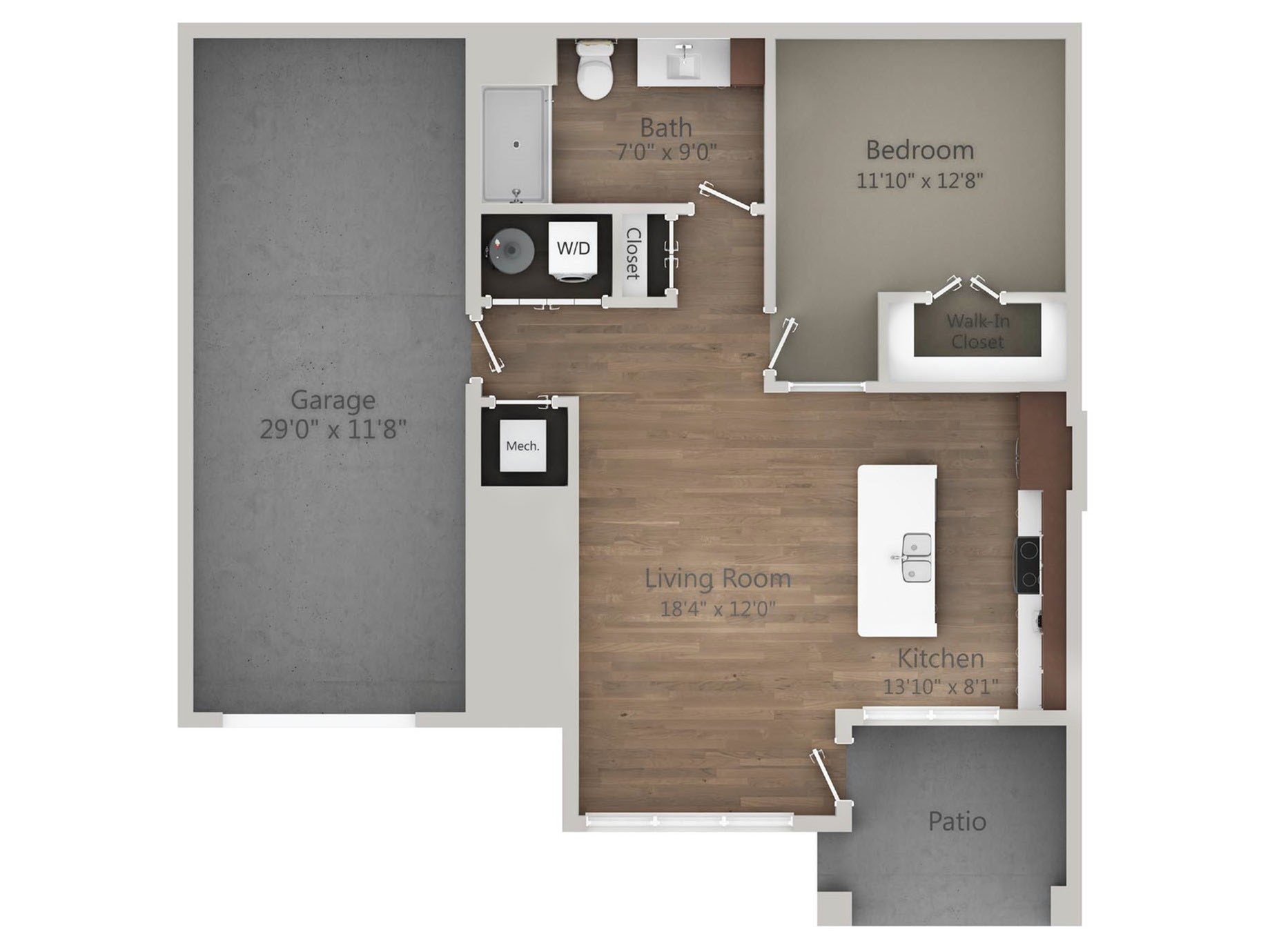 Floor Plan 1I | Drexel Ridge Apartments | Apartments in Oak Creek, WI