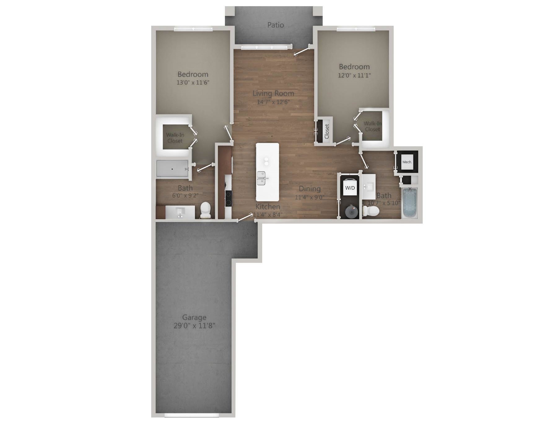 Floor Plan 2F | Drexel Ridge Apartments | Apartments in Oak Creek, WI