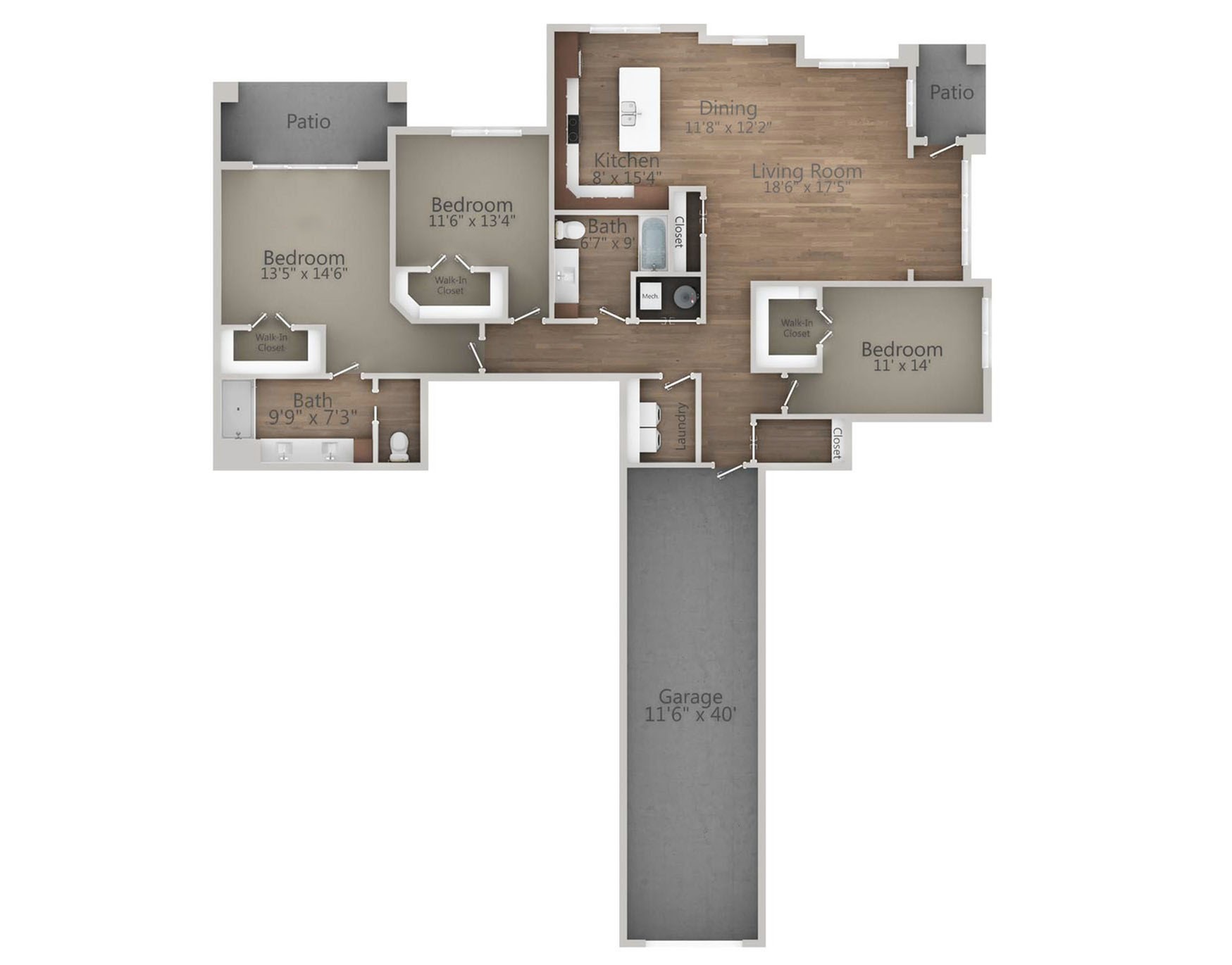 Floor Plan 3A | Drexel Ridge Apartments | Apartments in Oak Creek, WI