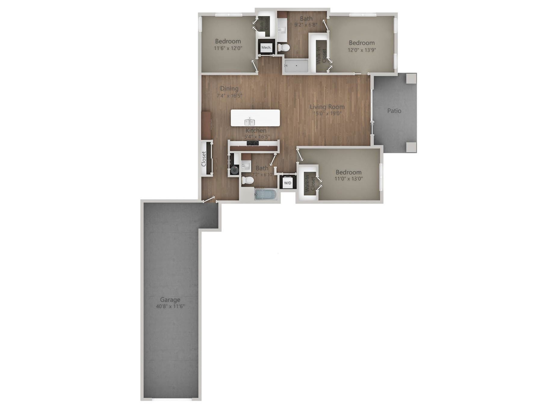 Floor Plan 3B | Drexel Ridge Apartments | Apartments in Oak Creek, WI