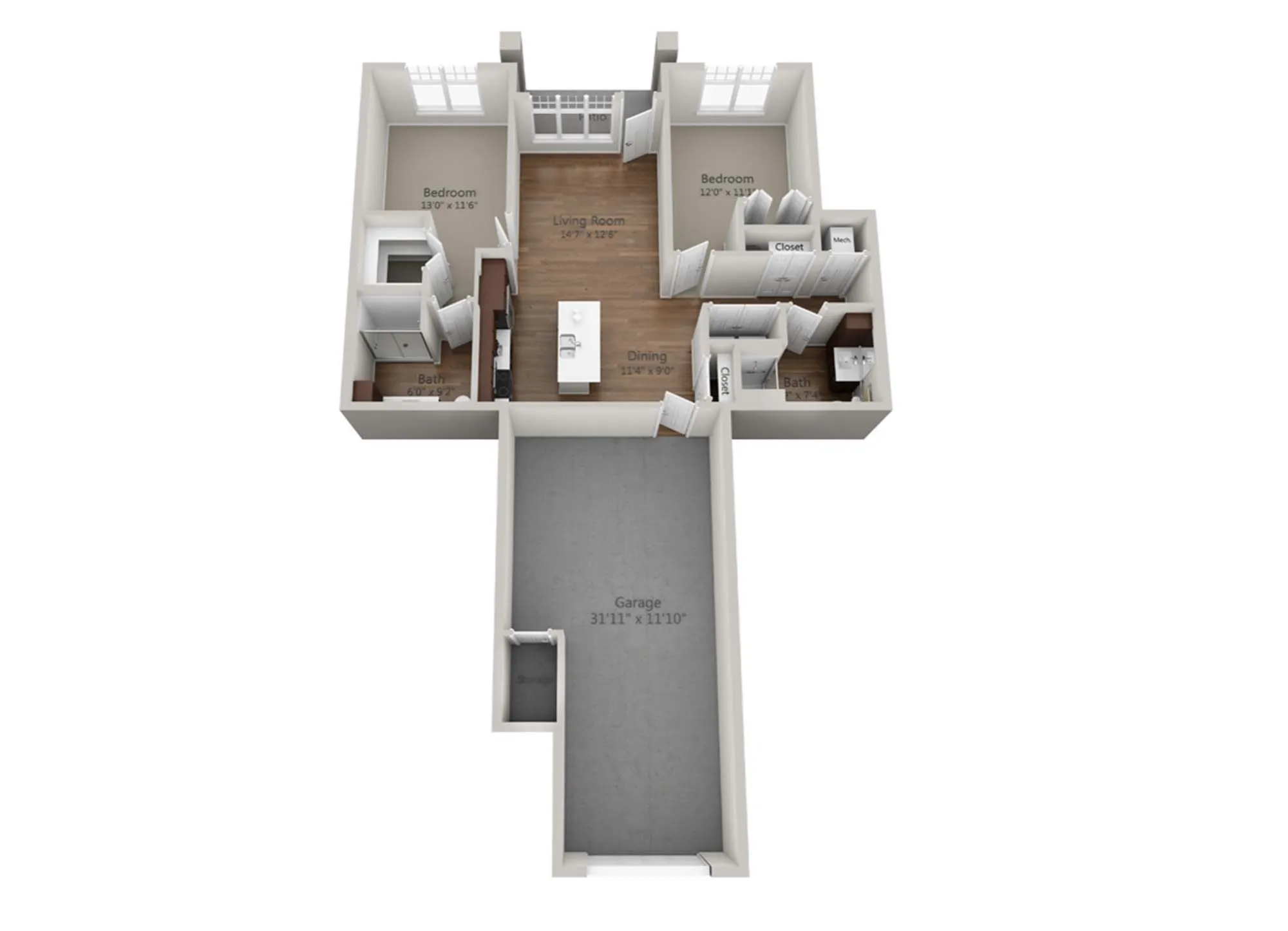 Floor Plan 2B | Seasons at Orchard Hills | Apartments in Oak Creek, WI