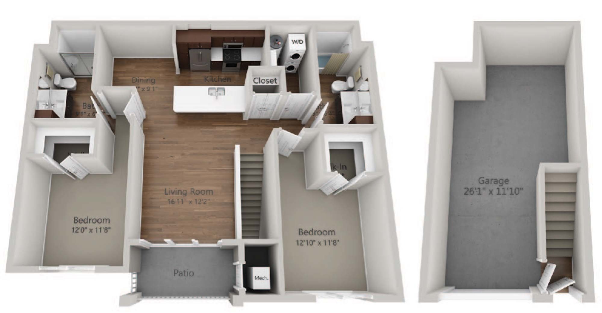 Floor Plan 2E | Seasons at Orchard Hills | Apartments in Oak Creek, WI