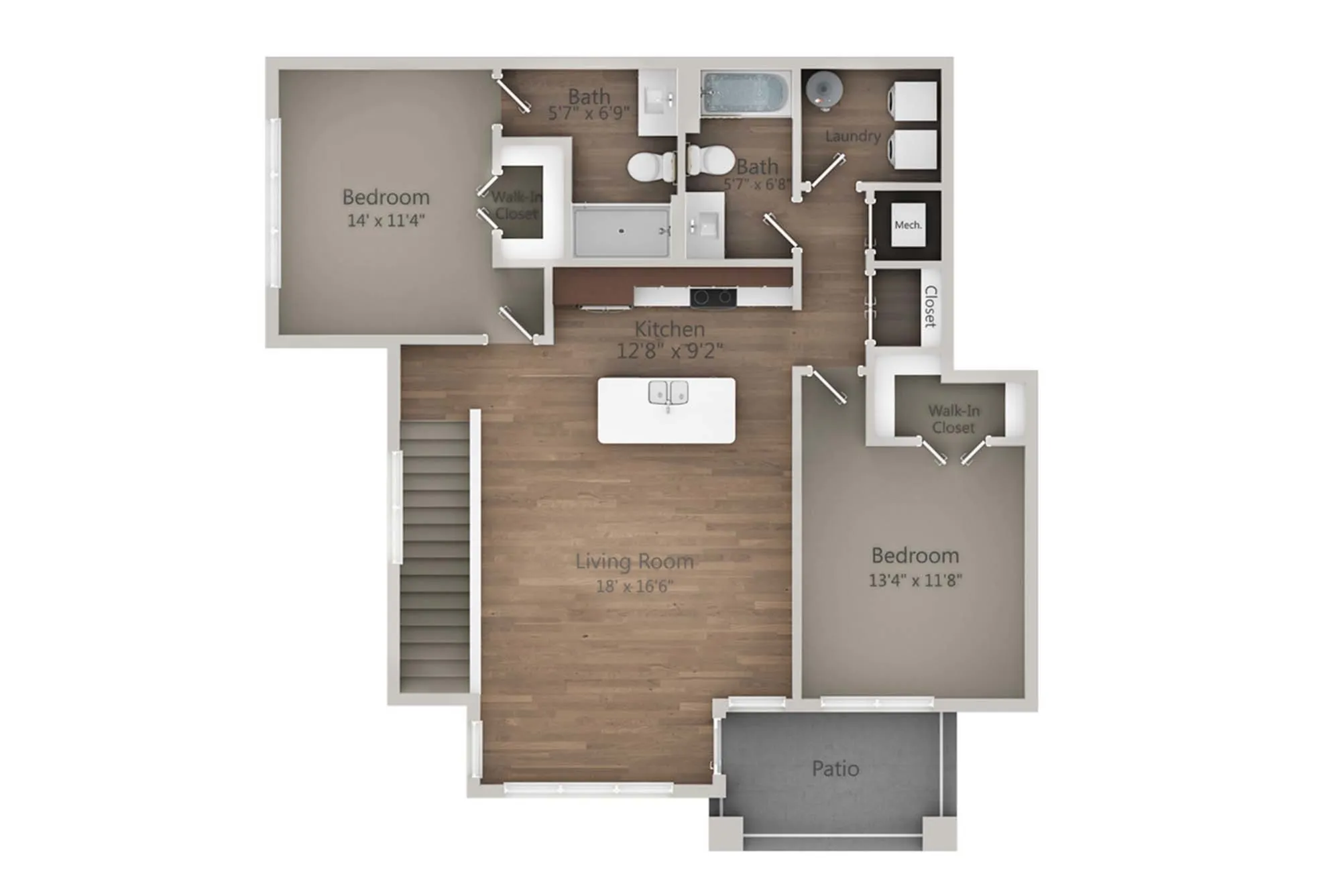 Floor Plan 2J | Seasons at Orchard Hills | Apartments in Oak Creek, WI
