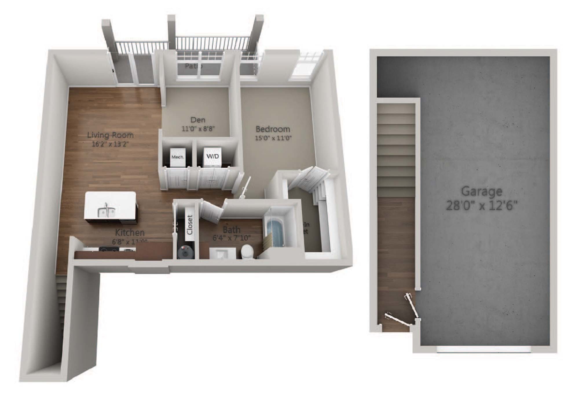 Floor Plan 1K | Seasons at Orchard Hills | Apartments in Oak Creek, WI