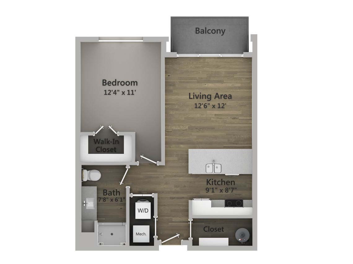 Floor Plan 1B | State Street Station | Apartments in Wauwatosa, WI