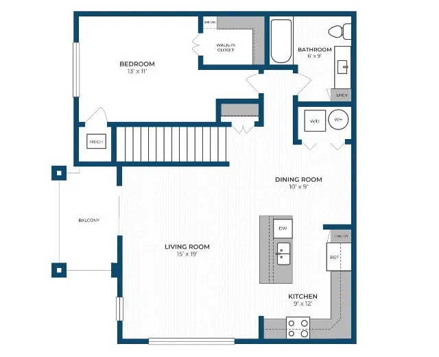 Floor Plan 1G | Seasons at River View | Apartments in Pleasant Prairie, WI
