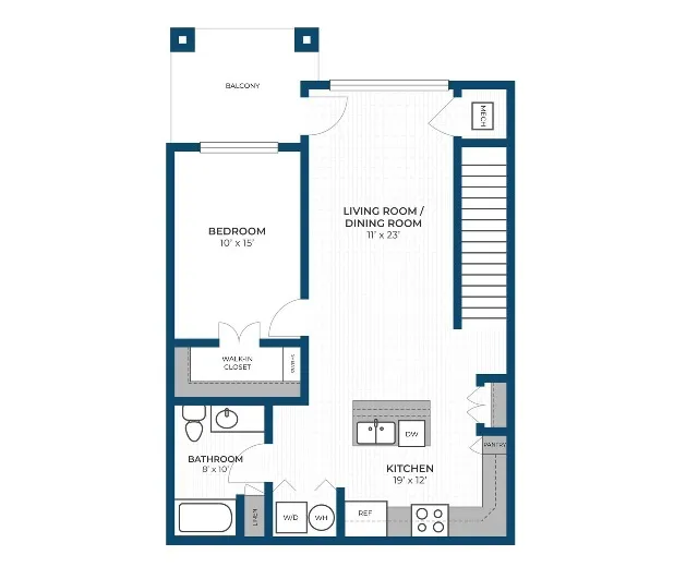 Floor Plan 1E | Seasons at River View | Apartments in Pleasant Prairie, WI